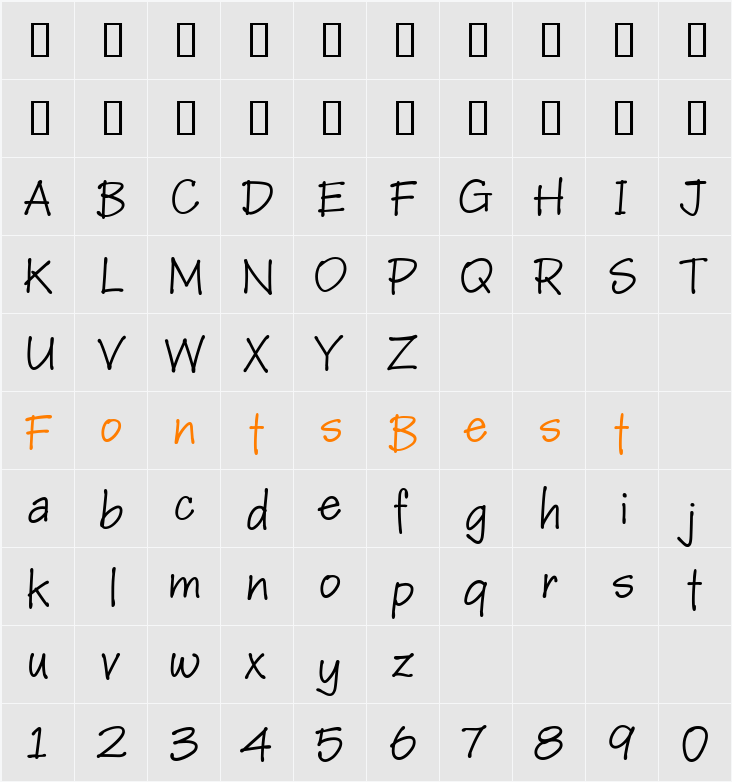 JanieHmk Character Map