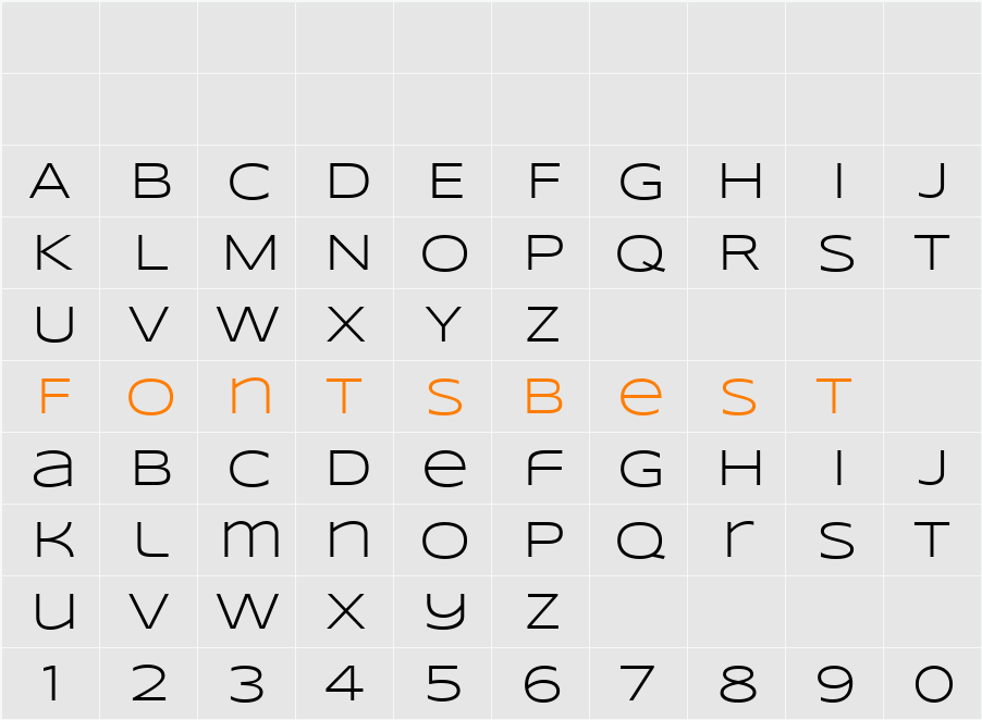 Syncopate Character Map