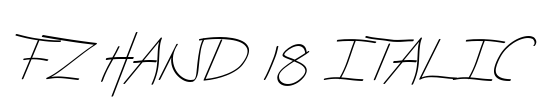 FZ HAND 18 ITALIC Font Image