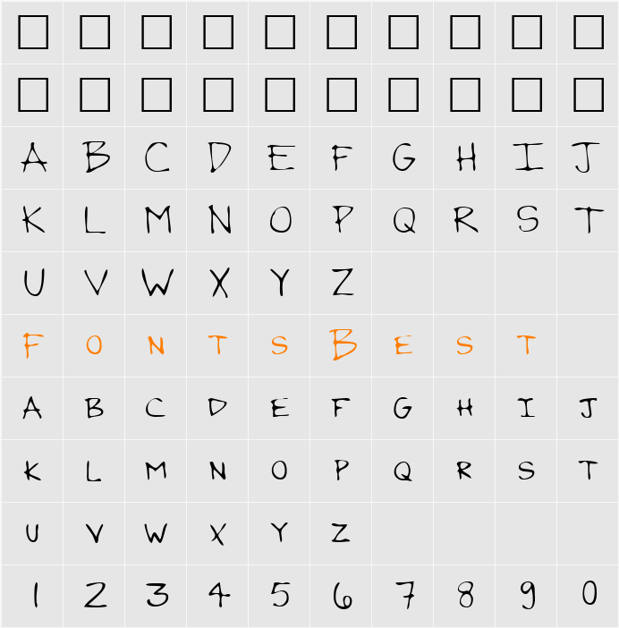 GrantsHand Character Map