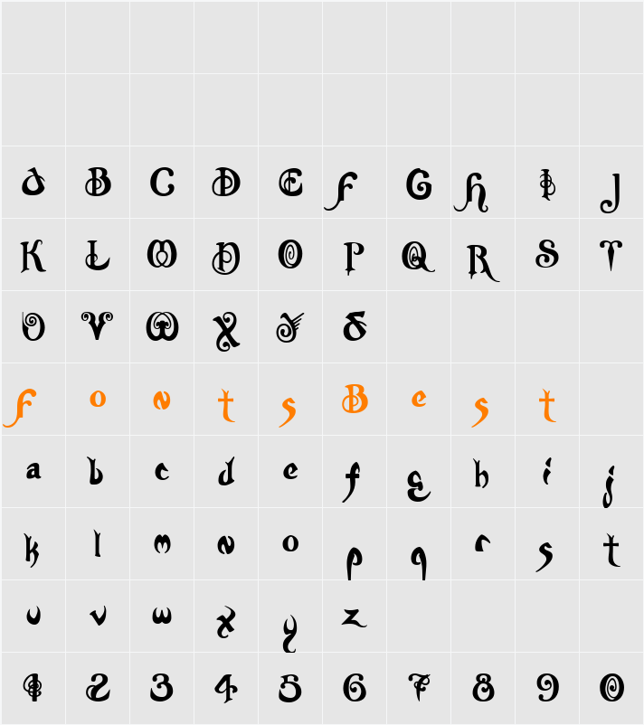 Nymph Character Map