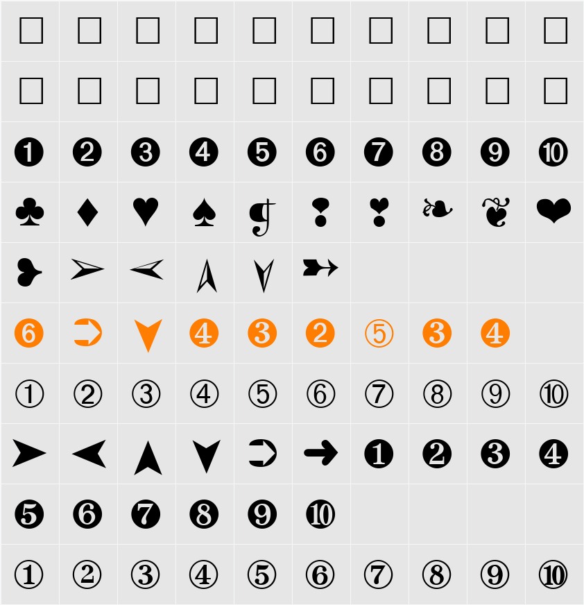 Dingbats Character Map