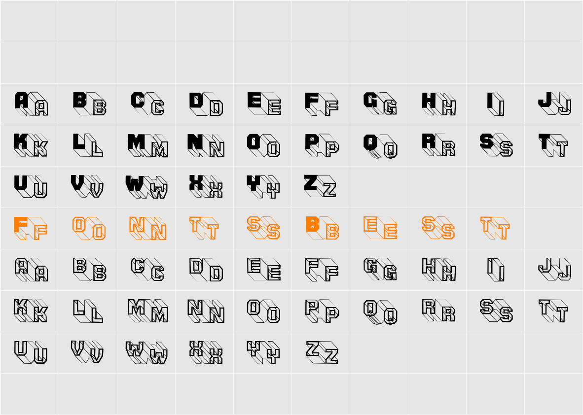 ThreeDeeTwoBeta Character Map