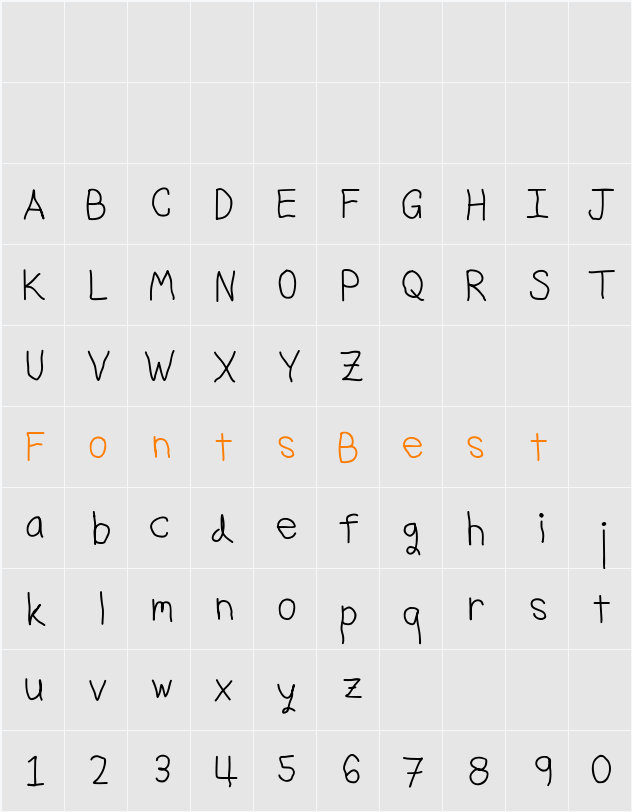 Granite Letter Character Map