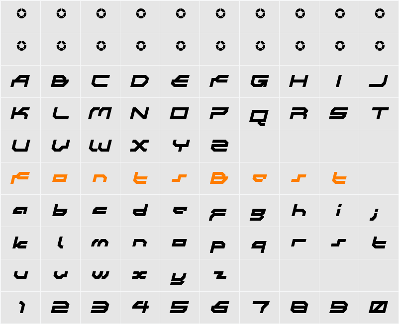 Synthek LDR Character Map