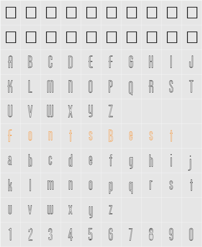 FZ BASIC 49 HOLLOW Character Map
