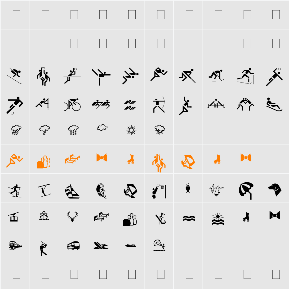 Signs Character Map