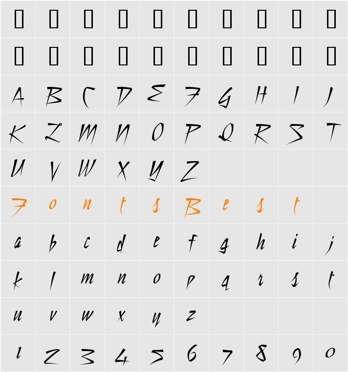 Still Time Cyr Character Map