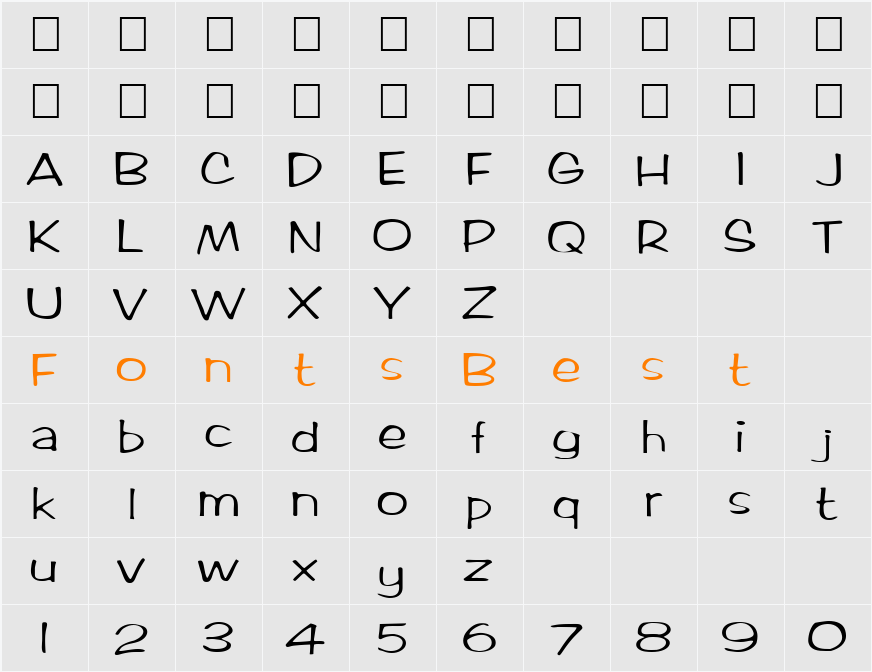 FZ HAND 2 Character Map