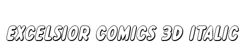 Excelsior Comics 3D Italic Font Image
