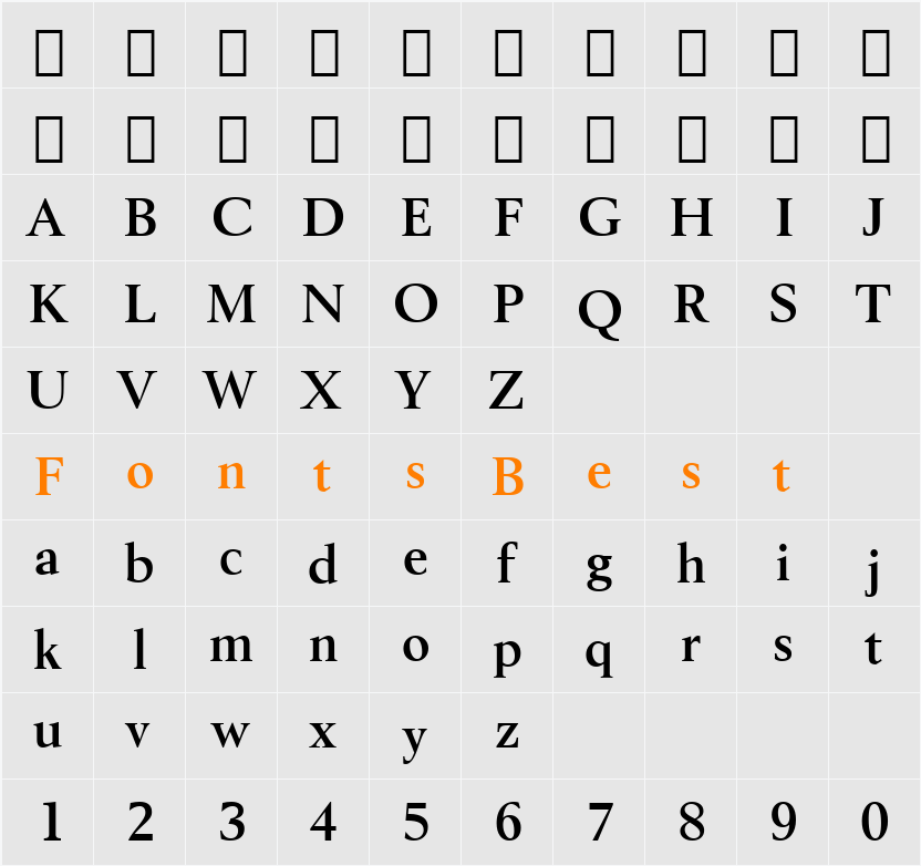 Revival565 BT Character Map