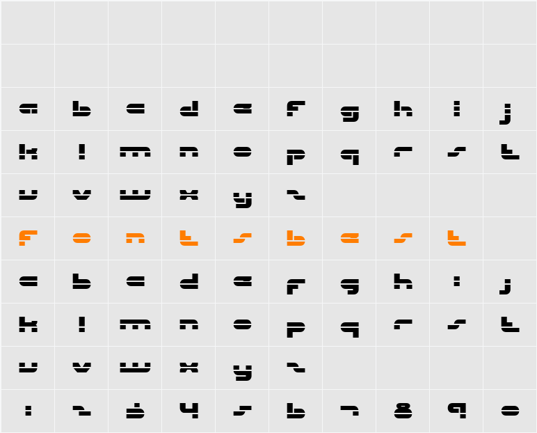 uni-sol laser Character Map