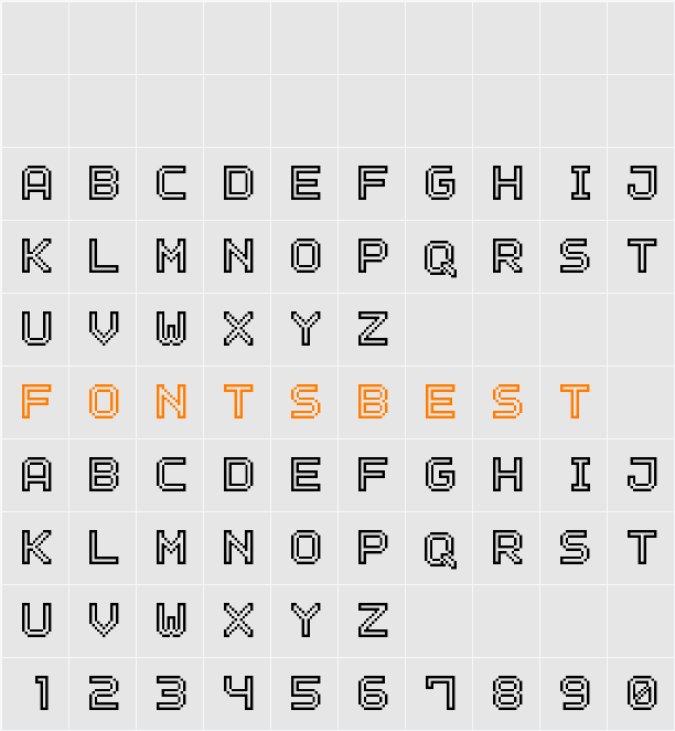 Outline Pixel7 Character Map