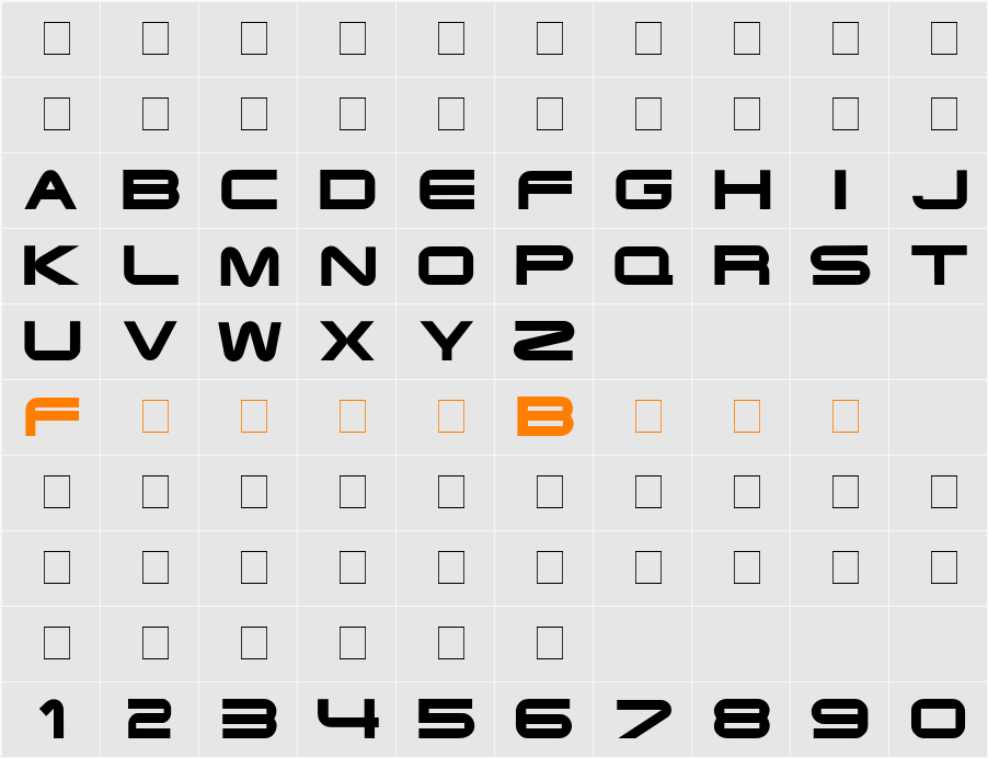 Eyechart Display Caps SSi Character Map
