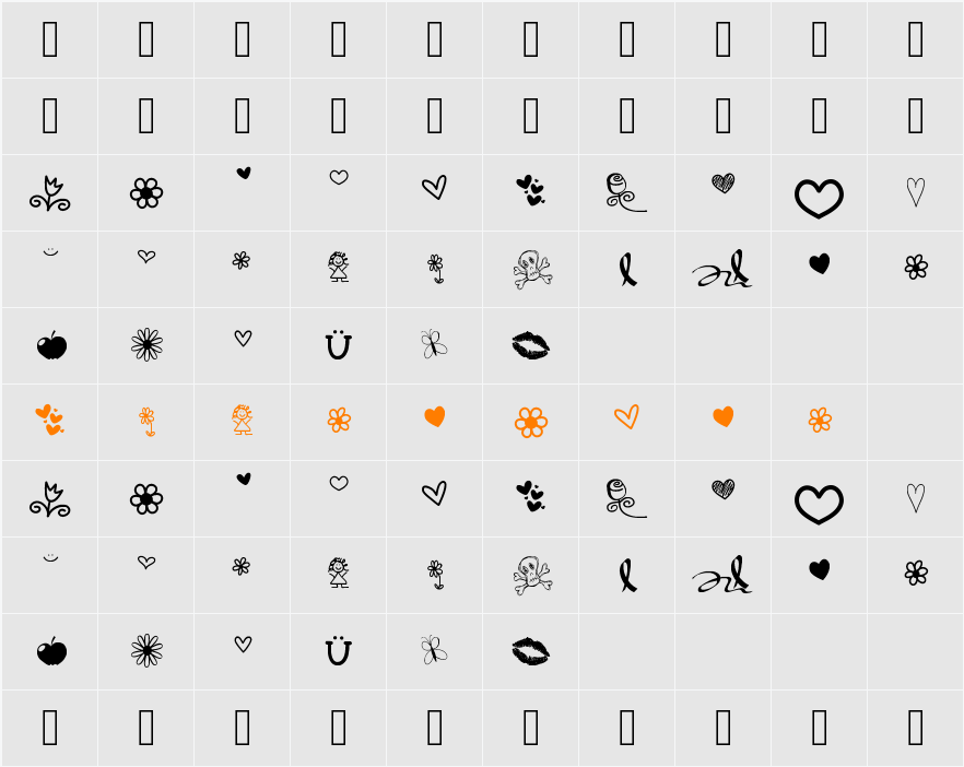 VBdingsTwo Character Map
