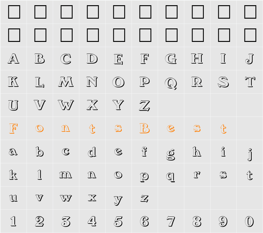 We5 DB Character Map
