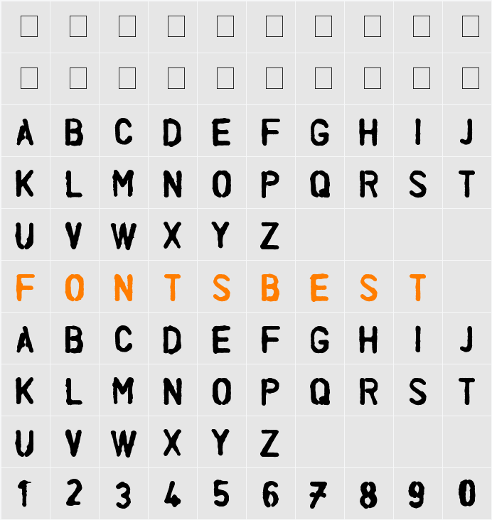 Budget Stencil Character Map