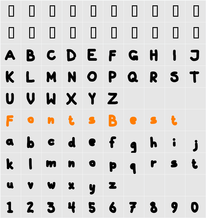 Galla Character Map