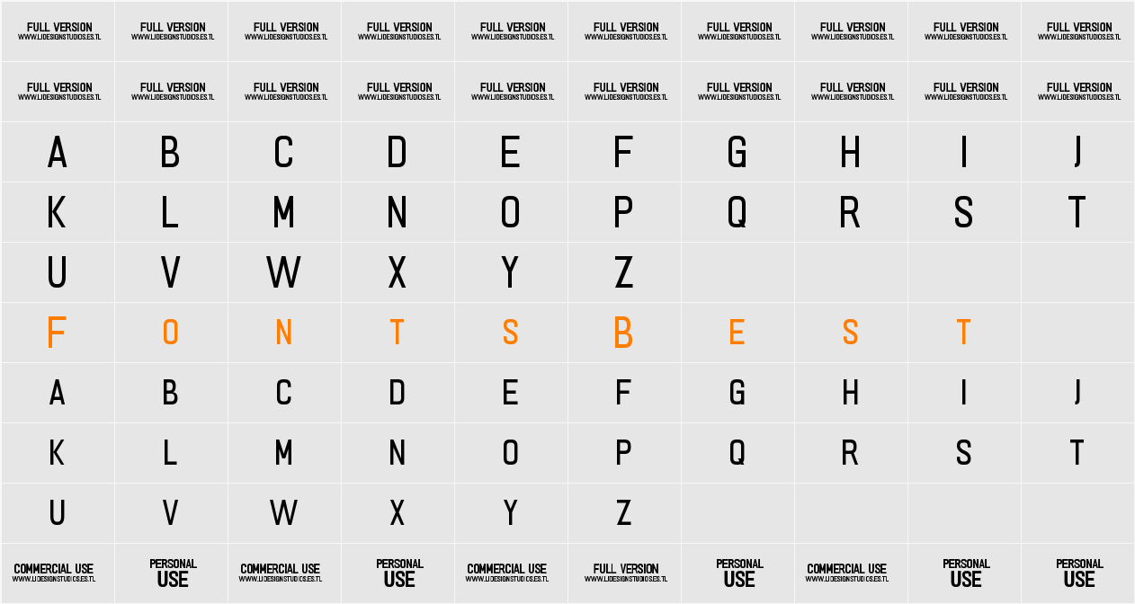 PRIMERA Character Map