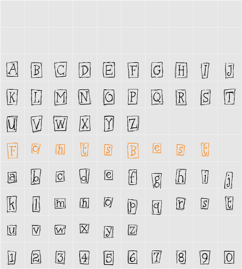 Urban Scrawl Boxed Character Map