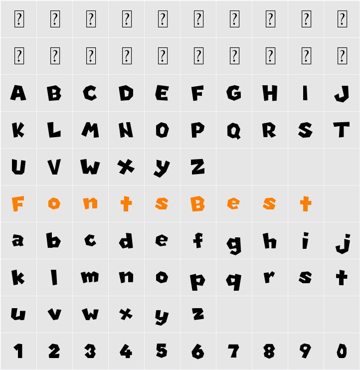 New Super Mario Font U Character Map