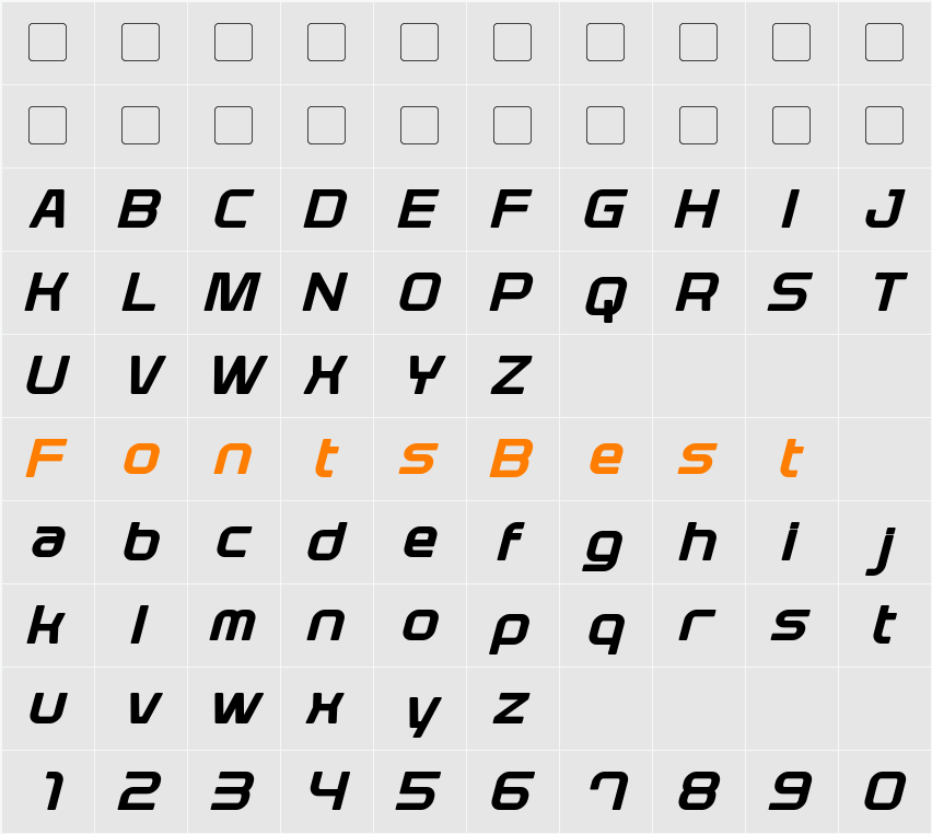 Plavsky Character Map