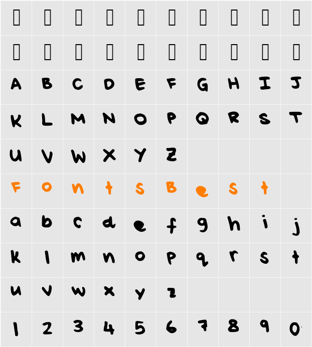 Rei_s_Handwiting_Thick Character Map