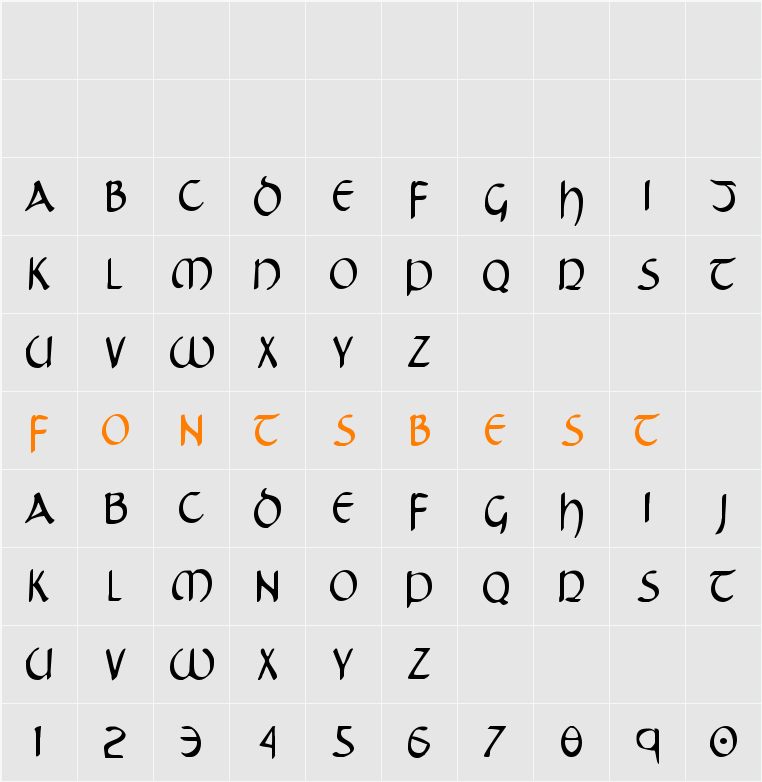 Tristram Condensed Character Map