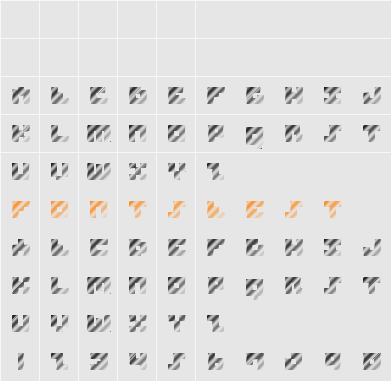 MKSquaresHatch-Heavy Character Map