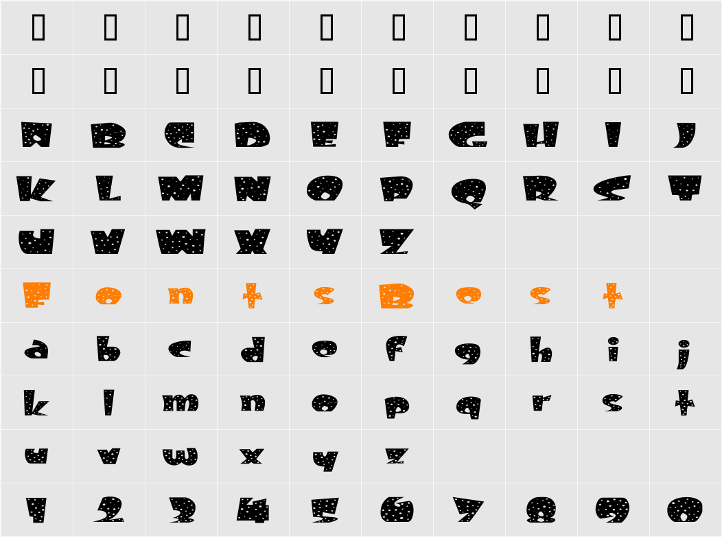 FreckleExtended Character Map