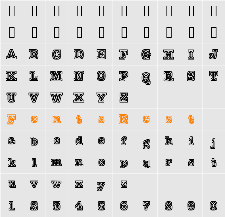 TypeBlock Character Map