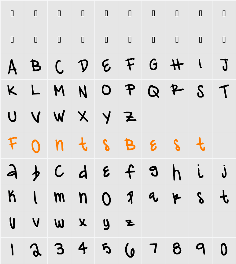 franciie Character Map