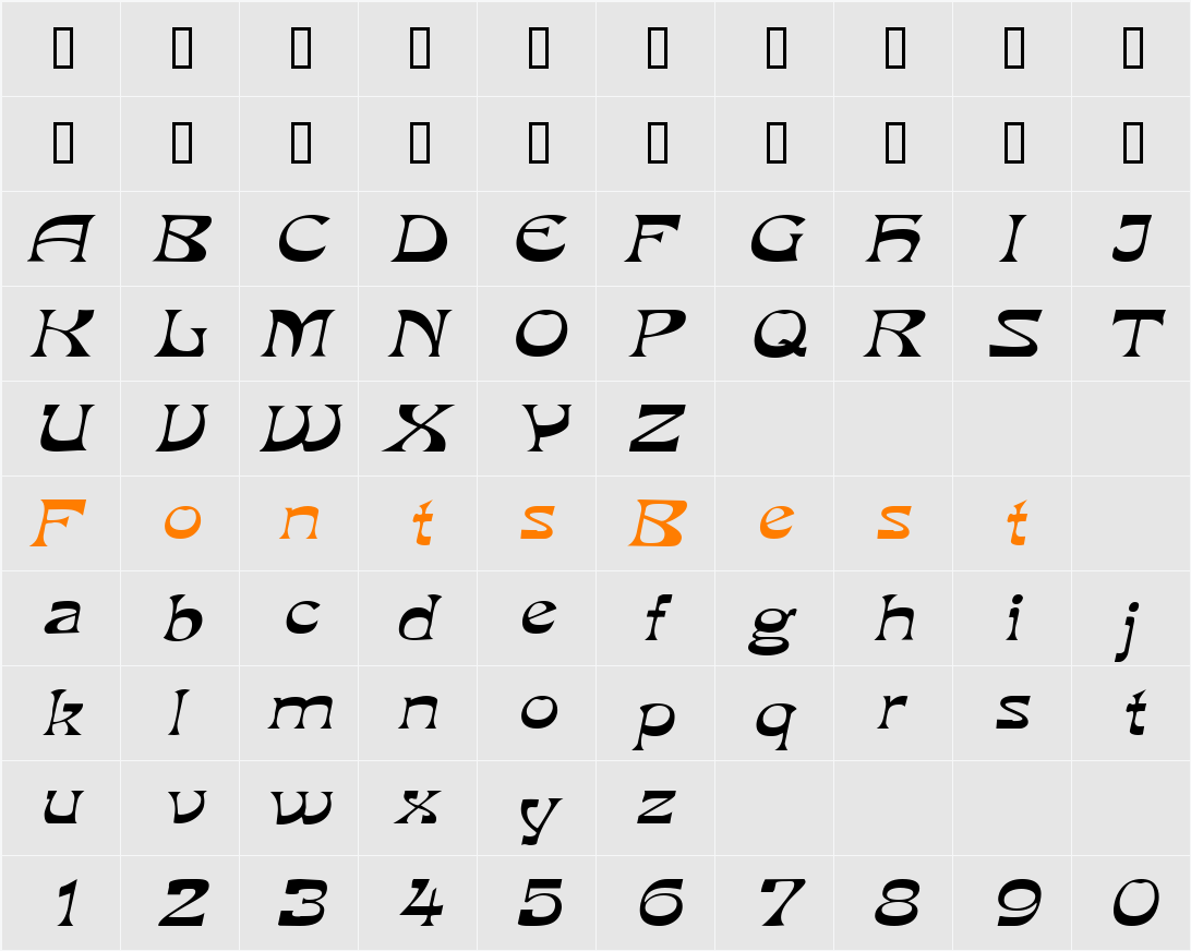 VanVeenExtended Character Map
