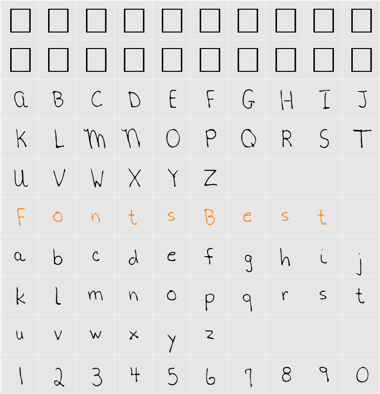LEHN124 Character Map