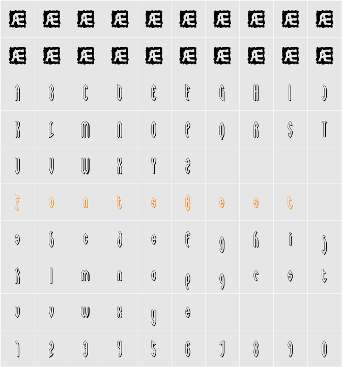 Wayward Shadow BRK Character Map