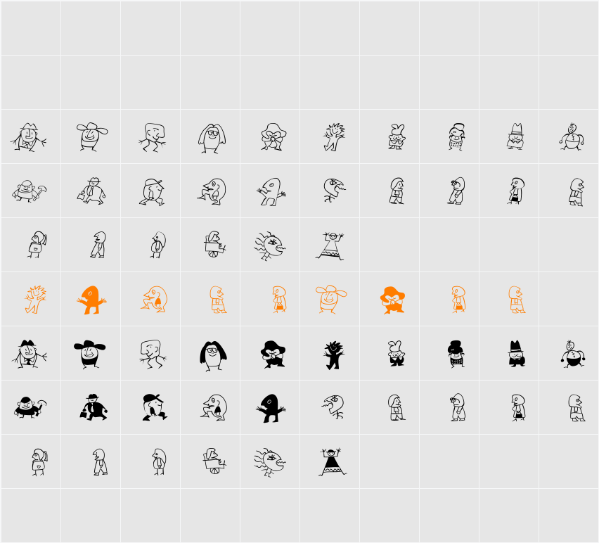 Kinderkram Character Map
