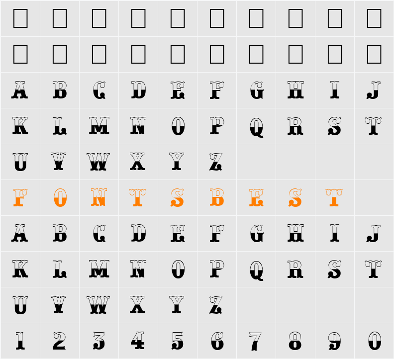 a_PresentumB&W Character Map