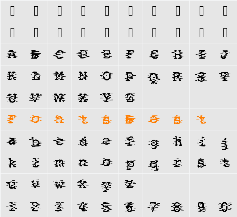 Static Character Map