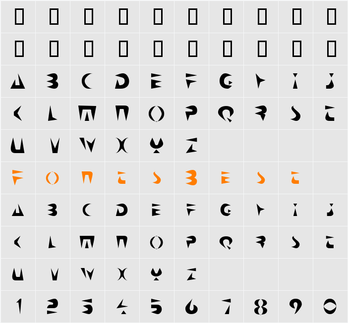 NeoSpacial Character Map