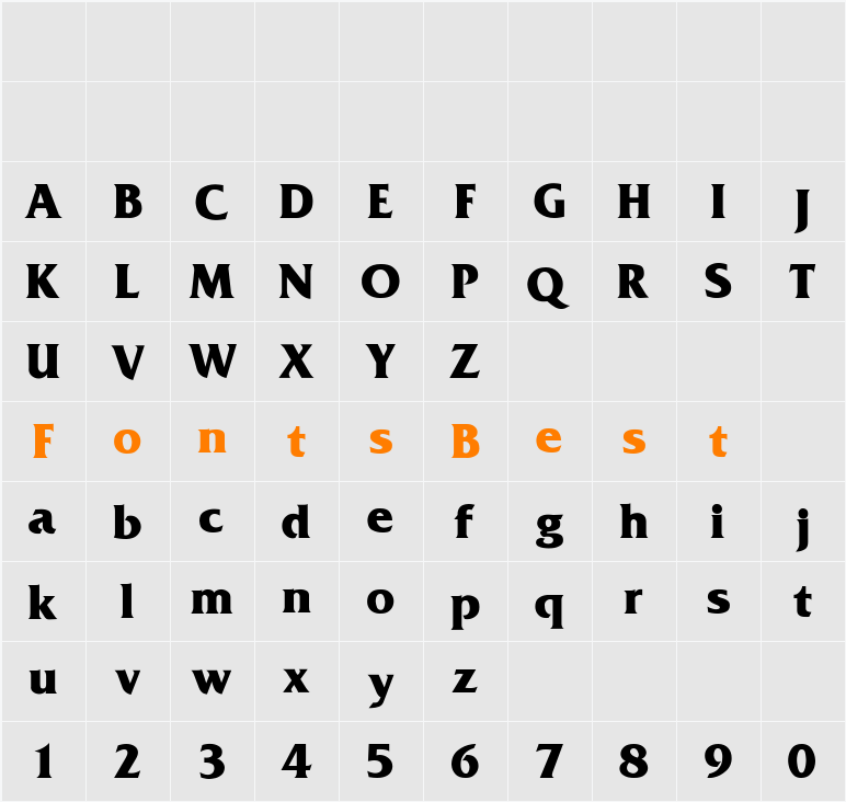 FrizQuadrata-Bold Character Map