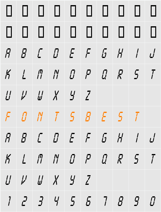 ReadoutCondensed Character Map