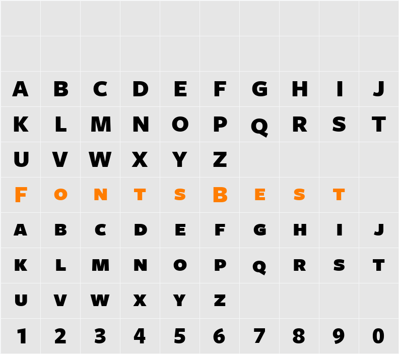 FreightSans BlackSC Character Map