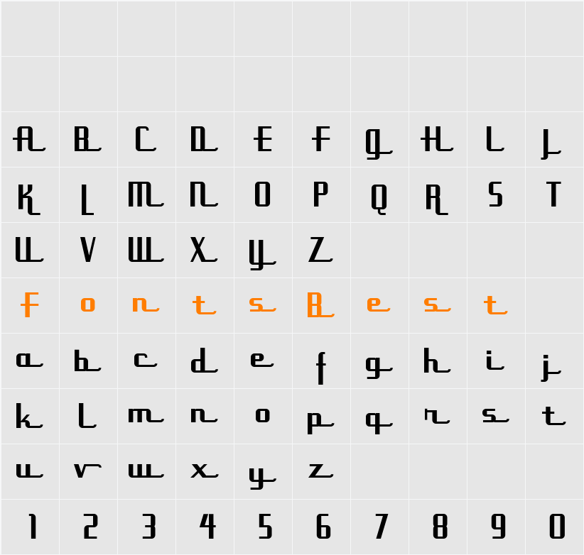 UppenArmsNF Character Map