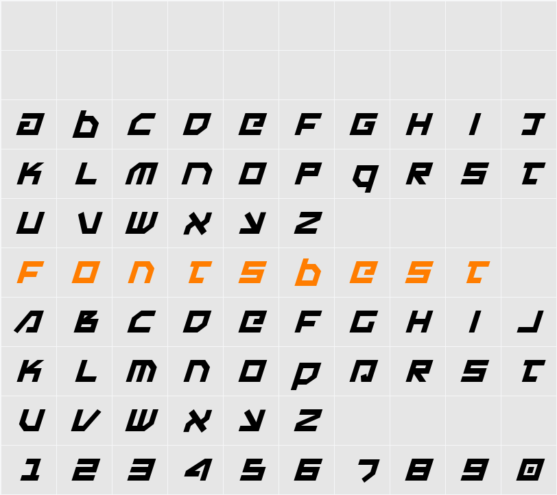Uno Estado Italic Character Map