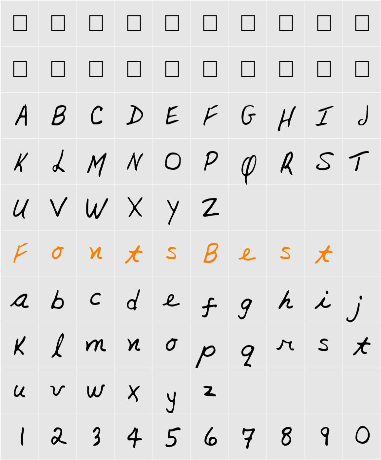 Lynne Character Map