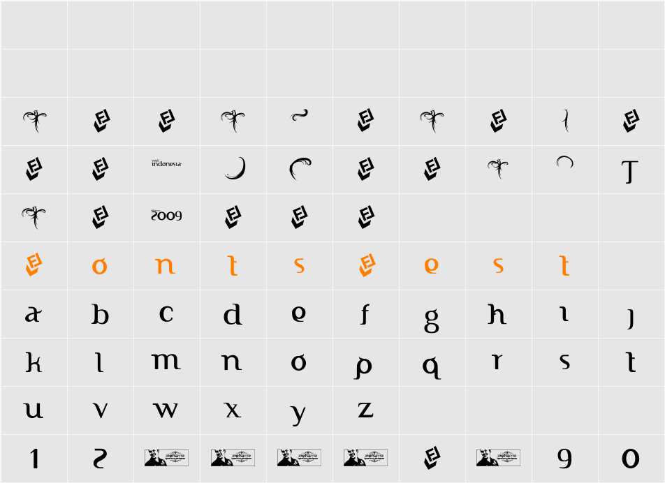 FTF Indonesiana Serif Free ;) Character Map