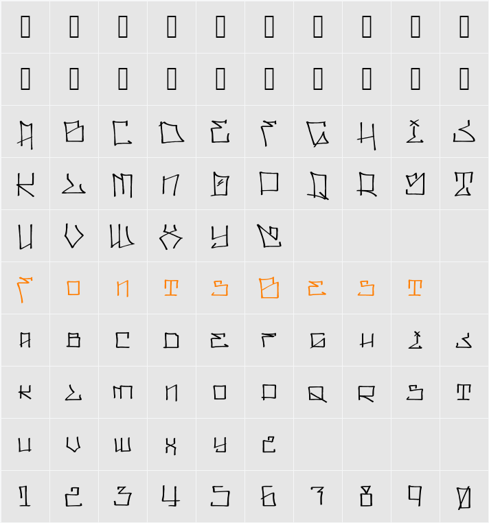 Wll Writr Scrpt Character Map
