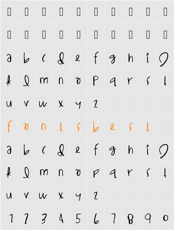 LilEgypt Character Map