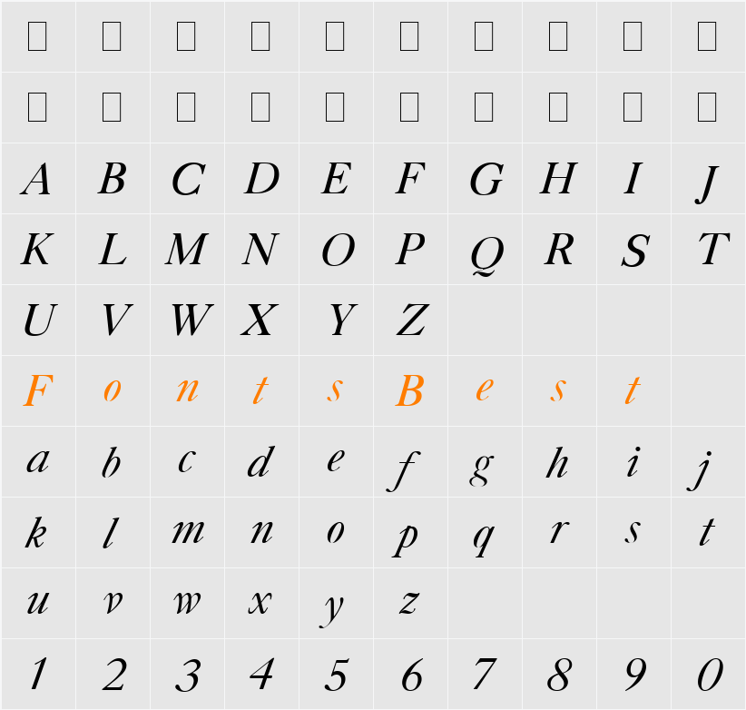 Gazeta Titul Character Map