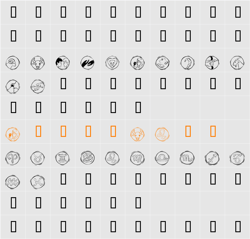 KR Astro 2 Character Map